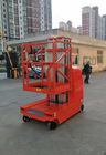 Ο αυτοπροωθούμενος εναέριος διπλός ιστός 9 πλατφορμών εργασίας μετρά υψηλό Manlift στην κόκκινη ικανότητα φόρτωσης 150Kg
