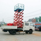 14m ανυψωτικός ανελκυστήρας ψαλιδιού ύψους κινητός τοποθετημένος φορτηγό με την ικανότητα φόρτωσης 450kg