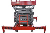 εγχειρίδιο 14m 500kg που ωθεί την κινητή συμπτύσσοντας ανελκυστήρων κόκκινη υδραυλική πλατφόρμα εργασίας ανελκυστήρων εναέρια