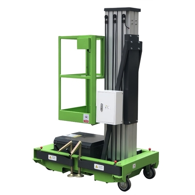 6 Meters Single Mast Aluminum Industrial Vertical Platform Lift 130Kg Loading Capacity