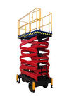 εγχειρίδιο 14m 500kg που ωθεί την κινητή συμπτύσσοντας ανελκυστήρων κόκκινη υδραυλική πλατφόρμα εργασίας ανελκυστήρων εναέρια